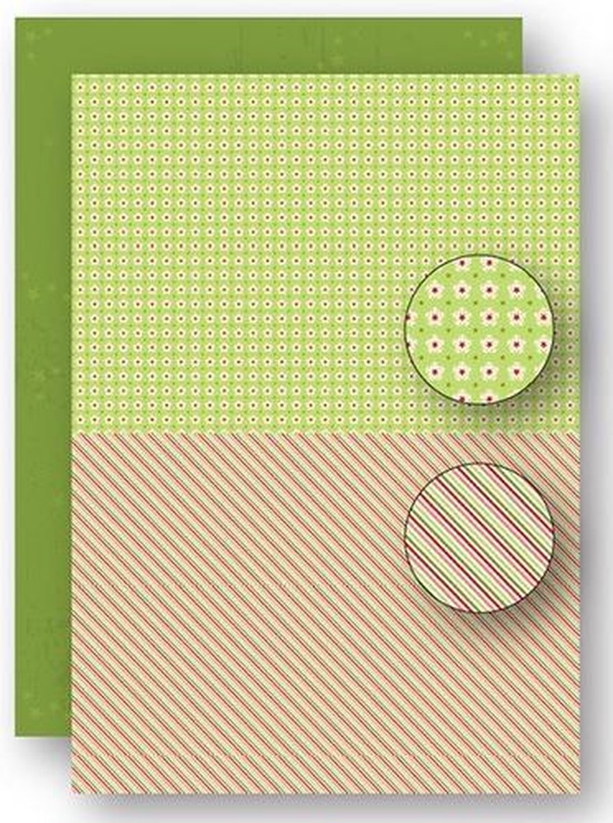 NEVA067 background sheets doublesided Christmas green lines